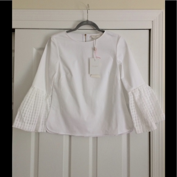 NWT Ted Baker London Galilee Bell Sleeved Top - Picture 2 of 8